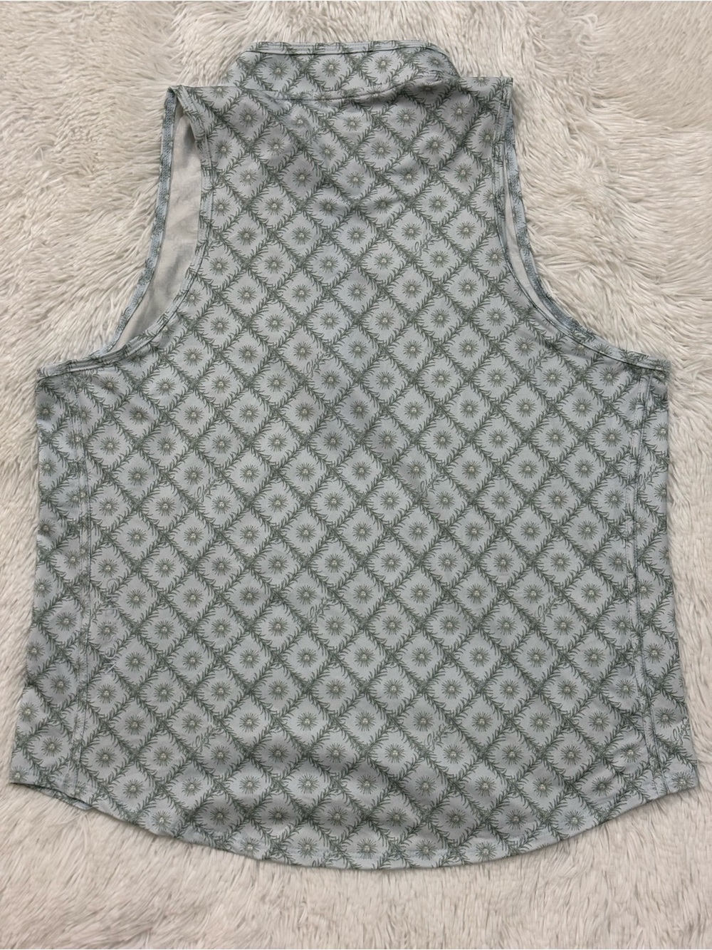 Greyson Light Blue & Sage Zip-Front Patterned Shell - Picture 3 of 8